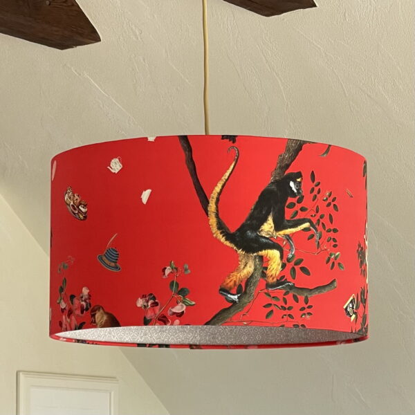 Monkey World Red Double-Sided Lampshade