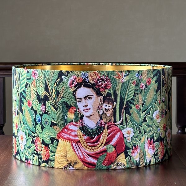 FRIDA GARDEN lined brushed gold lampshade