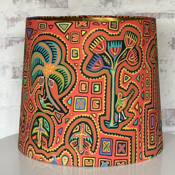 Tropical Caribbean Empire Lampshade with Gold Lining