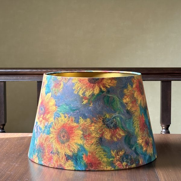 MONET’S SUNFLOWERS lined brushed gold lampshade