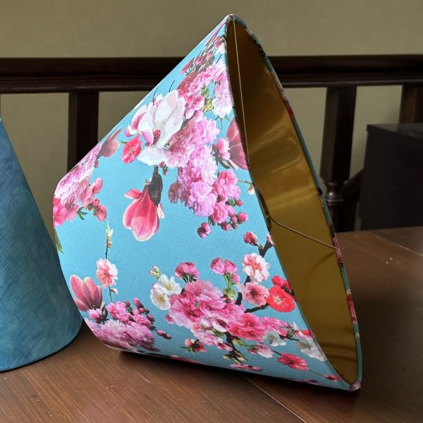 JAPANESE MAGNOLIA lined brushed gold lampshade