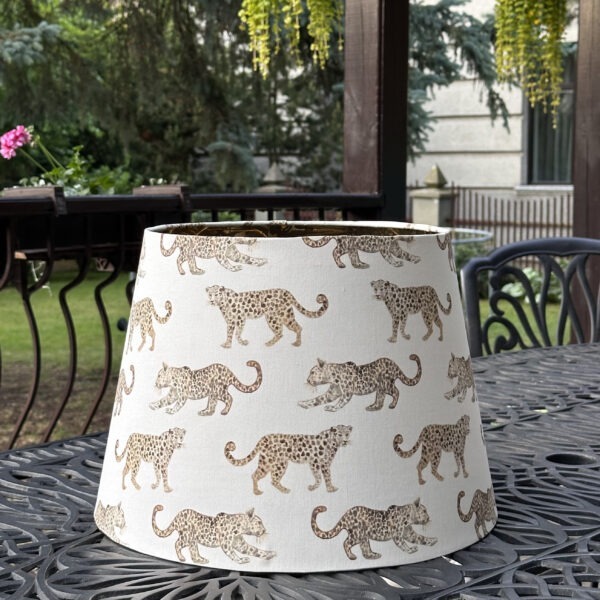 LEOPARD PARADE lined mirror gold lampshade