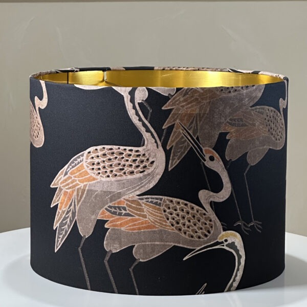 Art Deco Crane Black Gold Lampshade