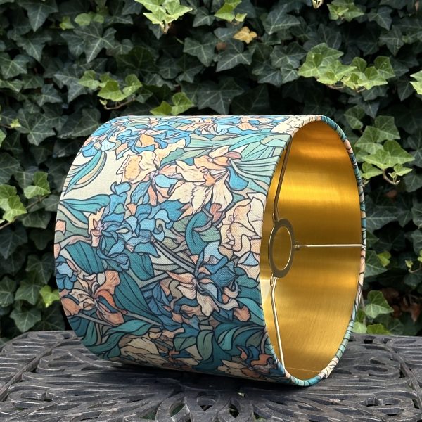 VAN GOGH FLORAL IRIS lampshade lined brushed gold