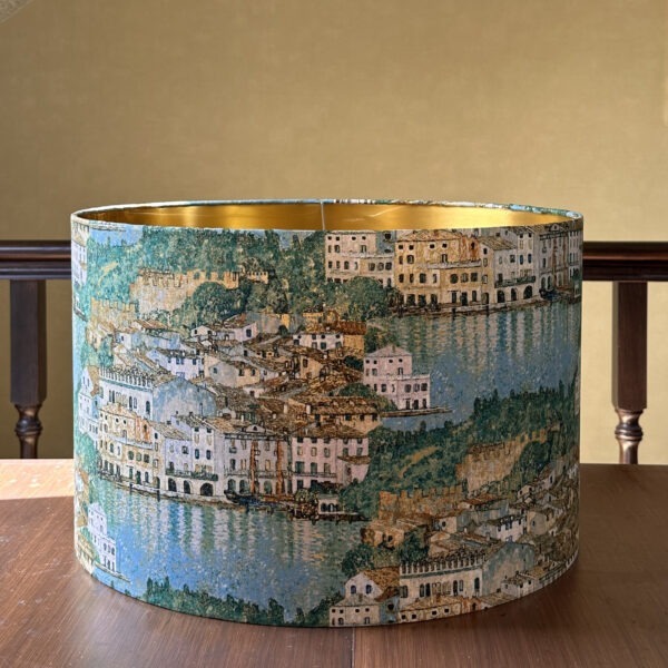 Klimt GARDA LAKE lined brushed gold lampshade