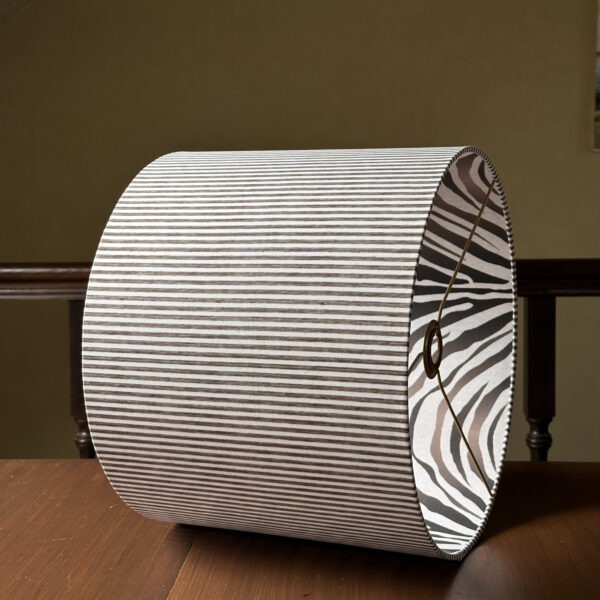 Striped Zebra Double-Sided Statement Lampshade