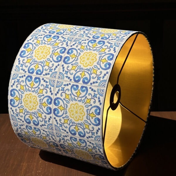 SUNLIT BLUE and WHITE PORTUGUESE lampshade