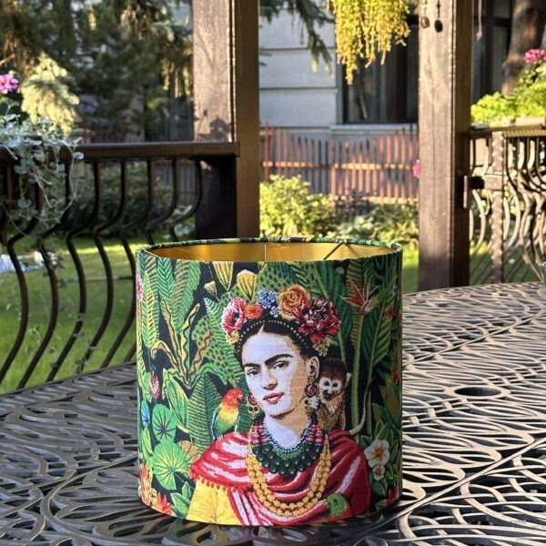 FRIDA GARDEN lined brushed gold lampshade