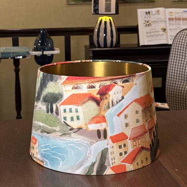 Italian Villa on Sunset Empire Lampshade – Brushed Gold Lining