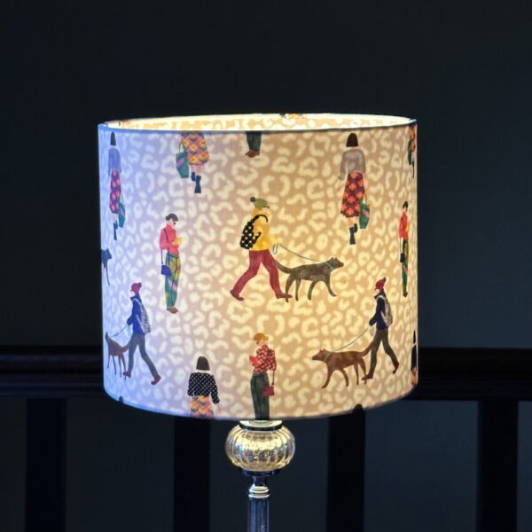 PEOPLE WALKING WITH DOGS lampshade