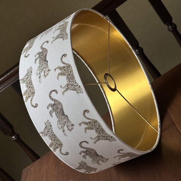 Slim Leopard Parade Brushed Gold Lampshade