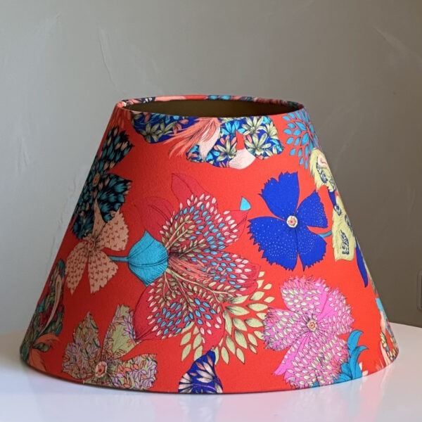 Kimono Blossom Lampshade with Brushed Gold Lining