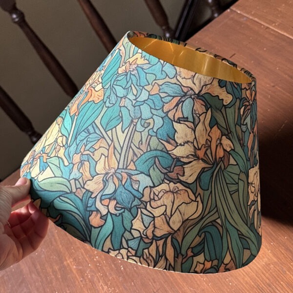 Van Gogh Iris Floral Gold-Lined Lampshade