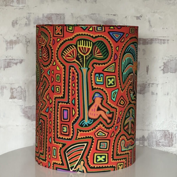 Tropical Caribbean Drum Lampshade with Gold Lining