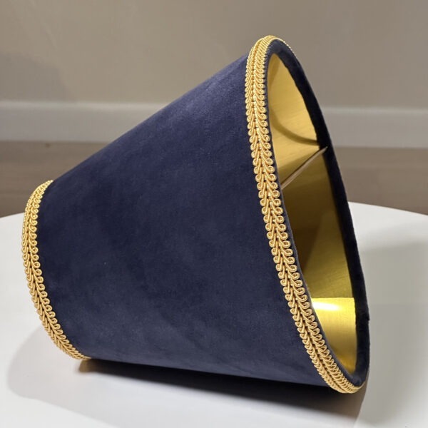 Midnight Velvet Gold Trim Lampshade