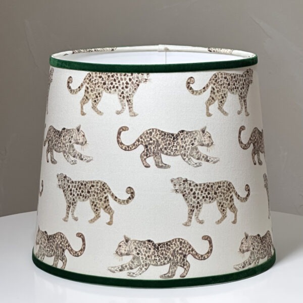 Leopard Parade Green Velvet Trimmed Lampshade