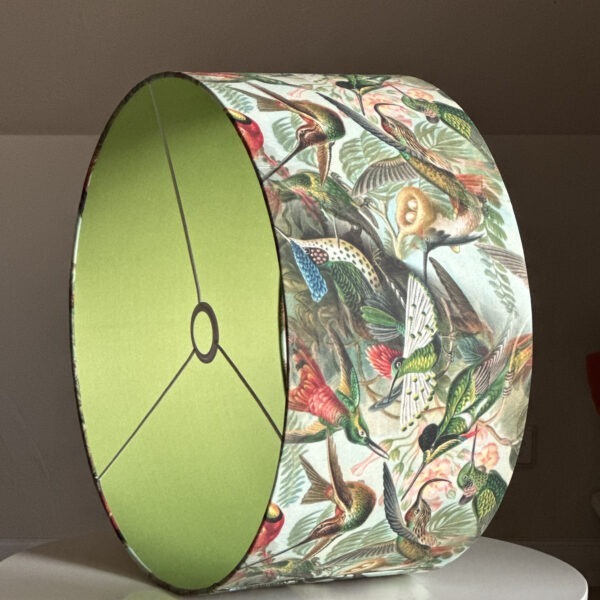 Exotic Bird Paradise Green-Lined Lampshade