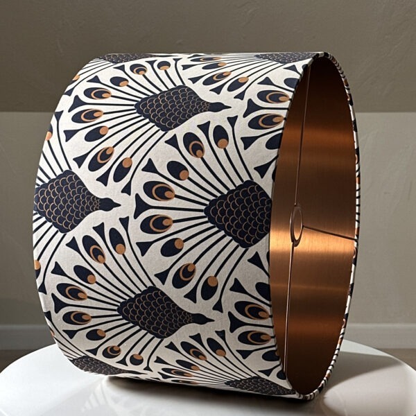 Peacock Art Deco Lampshade – Copper Glow