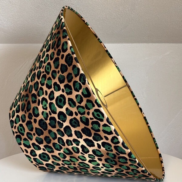 Emerald Leopard Print Gold Lined Lampshade