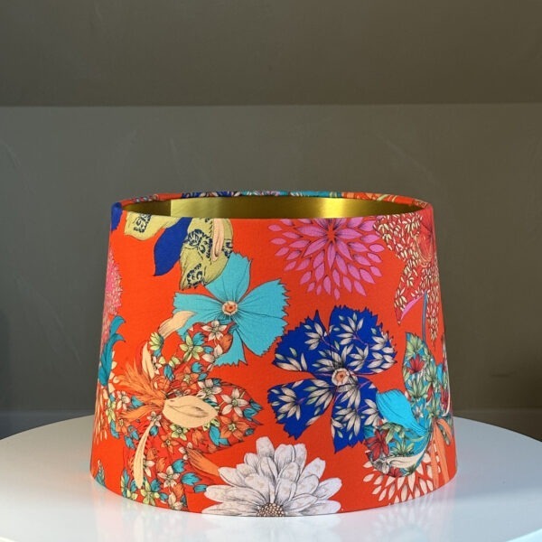 Vibrant Kimono Floral Brushed Gold Lampshade