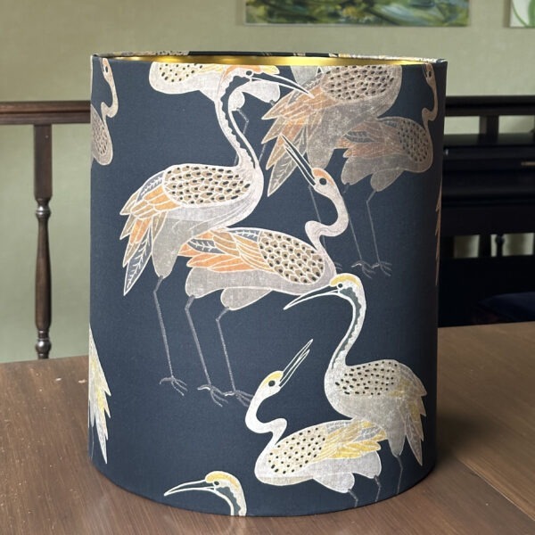 Art Deco Crane Design Gold Lined Lampshade