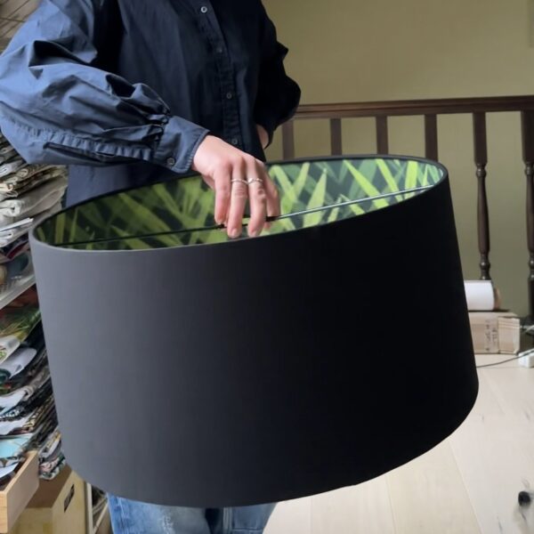 Black and Tropical Green Double-Sided Lampshade