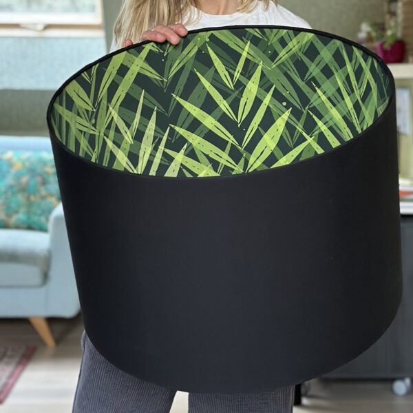 Black and Tropical Green Double-Sided Lampshade