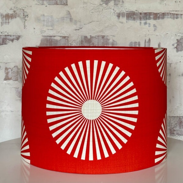 Japanese Sunburst Red Statement Lampshade