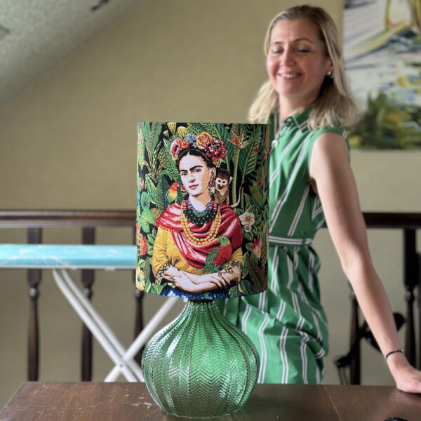 Frida Kahlo Jungle Lampshade – Gold Lined