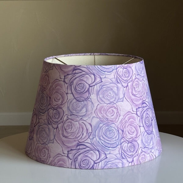 Lavender Rose Double-Sided Lampshade – Soft Glow