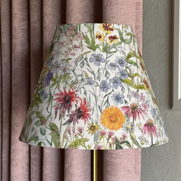 Wildflower Garden Lampshade with Gold Lining