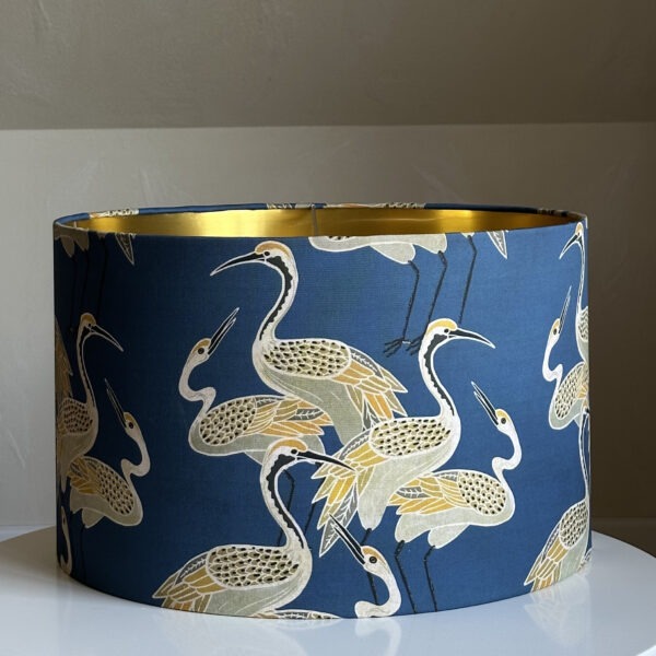 Art Deco Crane Blue Gold Lampshade