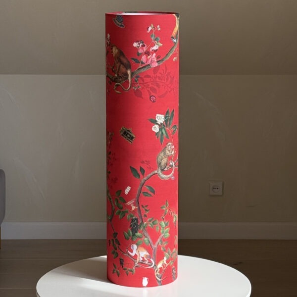 Tall Monkey World Jungle Red Lampshade