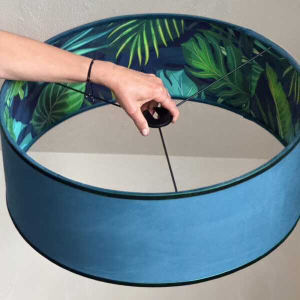 Slim Velvet Lampshade with Tropical Interior
