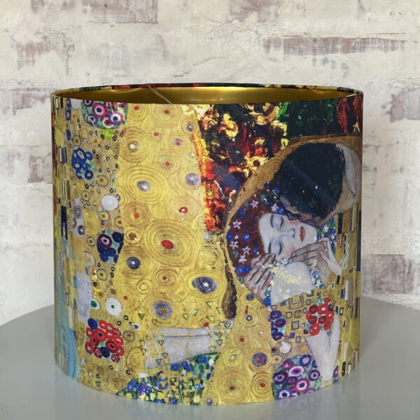 Gustav Klimt The Kiss Art Gold-Lined Lampshade