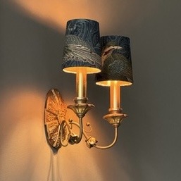 William Morris Dark Bird Candle Clip Lampshade (Brushed Copper)