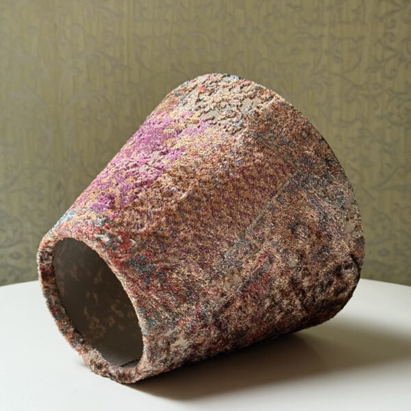 Luxury Textured Velvet Fabric Lampshade in Burgundy
