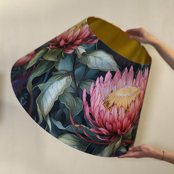Protea Elegance Coolie Lampshade with Brushed Gold Interior