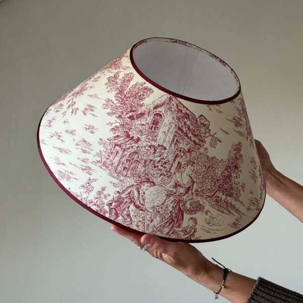 Toile de Jouy Empire Lampshade Burgundy