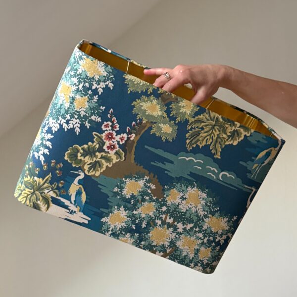 Chinoiserie Garden Rounded Rectangle Lampshade Gold